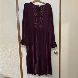 Knox Rose Burgundy Long Sleeve Dress